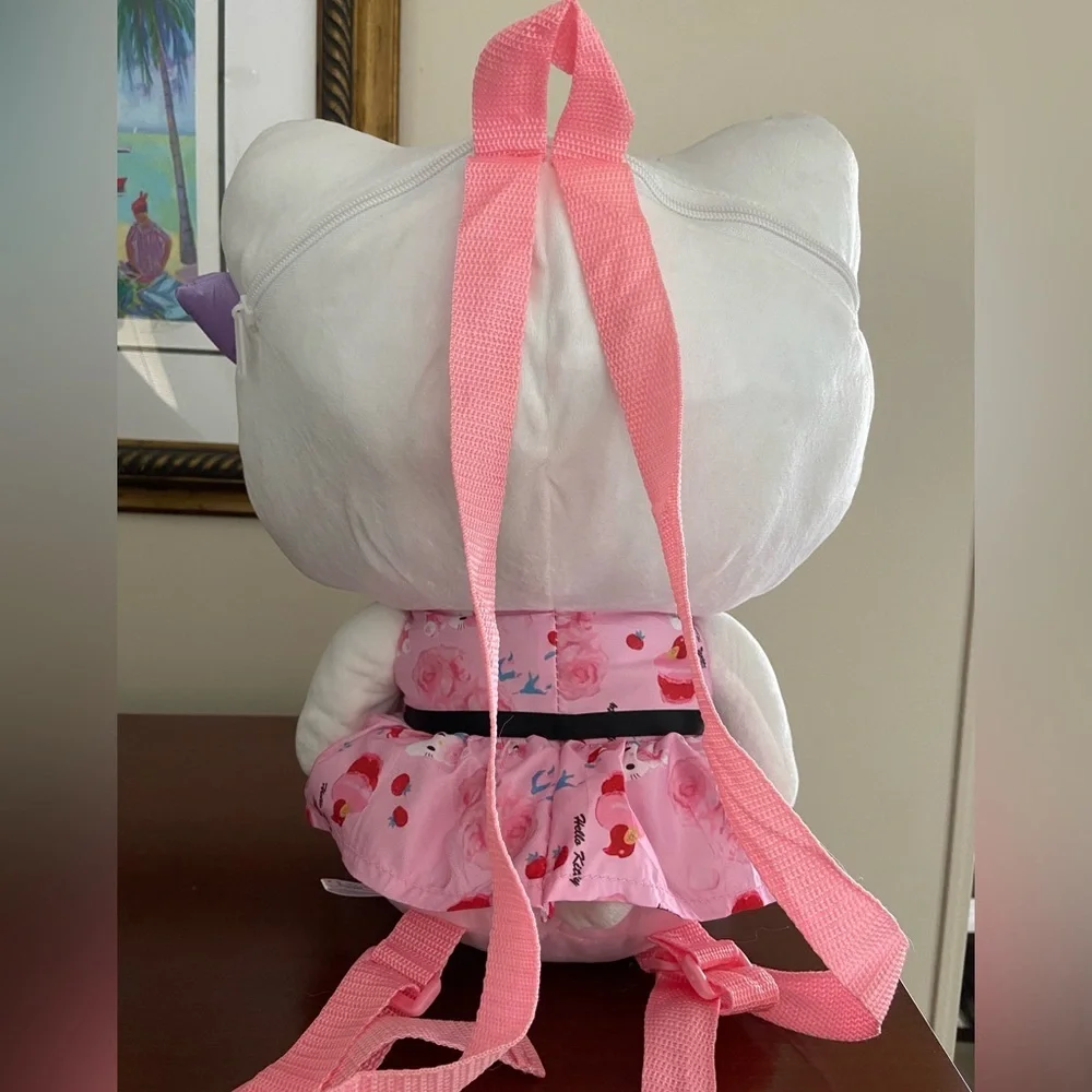 Sanrio HELLO KITTY Large Plush BACKPACK Bag Adjustable Pink Purple